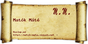 Matók Máté névjegykártya