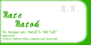 mate matok business card